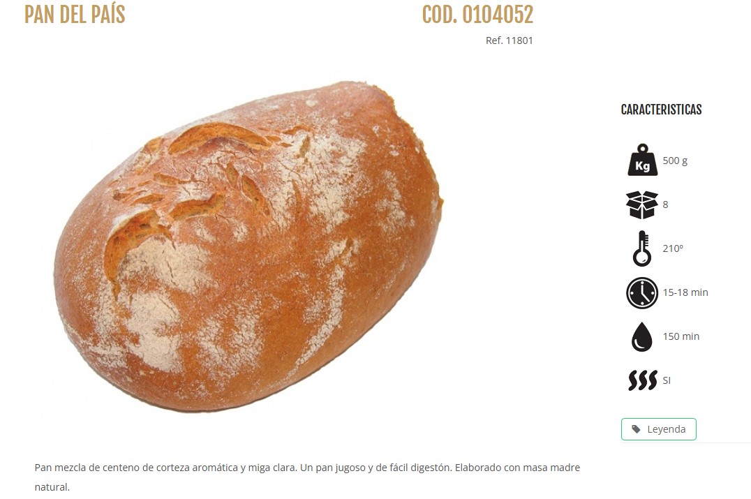 ROGG. MISCH/LANDBROT 500 GRS. 8 UD/CAJA